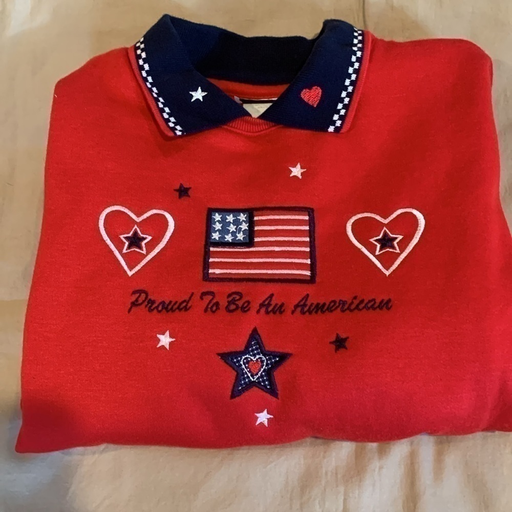 BonWorth “Proud to be American” Collared Sweater Size LP - Picture 16 of 16